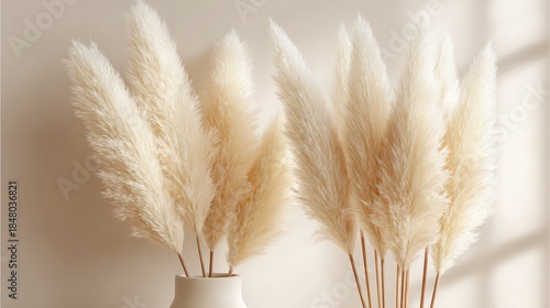 Dried Pampas Grass in Vase Modern Home Interior Decor