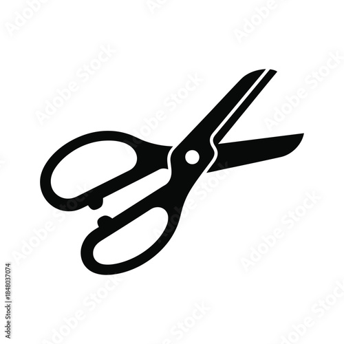 Open Scissors Cutting Tool Icon for Sewing Crafts or Office