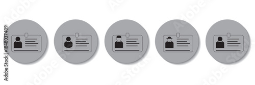 Id Card Icon Set Multiple Style Collection. Id Card Vector Icon