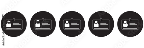 Id card icon vector outline symbol or illustration. Personal Identification Card Icons – Vector ID Badge. Modern medical staff id card design. 