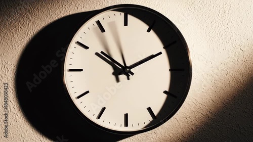 Wallpaper Mural Sunlight shifts, casting ephemeral shadows as clock hands tick. Witnessing a simple clock mark the progression of time. Beautiful light. Torontodigital.ca