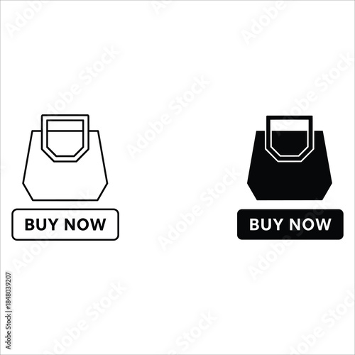 Two Handbags with Buy Now Buttons in Black and White
