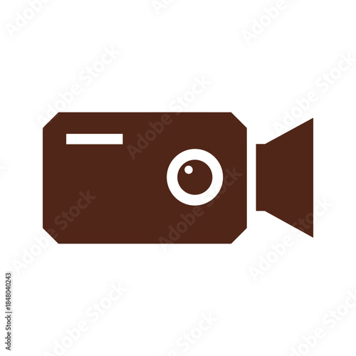 Brown video camera icon