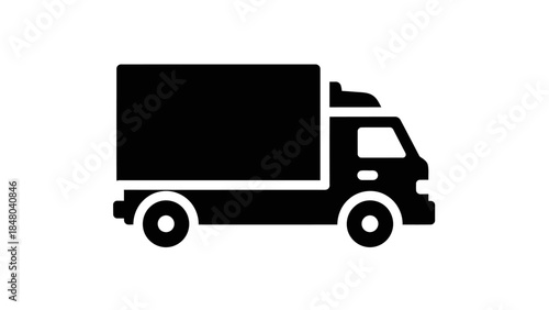 Silhouette of a delivery truck icon representing logistics transportation and freight services