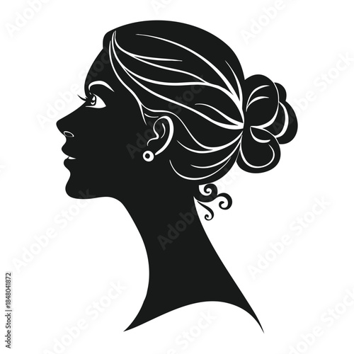 Silhouette of a woman with elegant hairdo