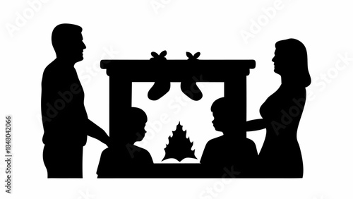 Family enjoying traditional cultural dance performance together