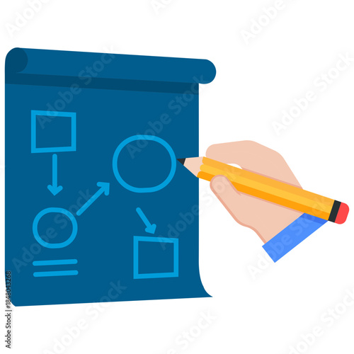 Strategic Mind Map and Workflow Design Icon