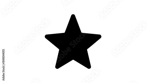 Simple black silhouette of a star on a white background emphasizing basic geometric shape and