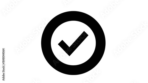 Simple icons symbolizing confirmation or approval with minimalistic design and monochrome style