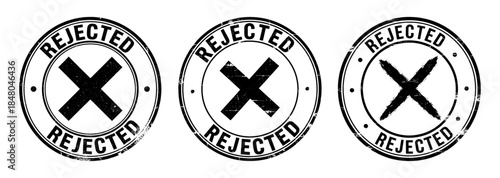 Rejected stamp seals with cross mark
