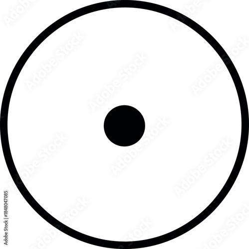 Simple geometric symbol of a circle with a central dot