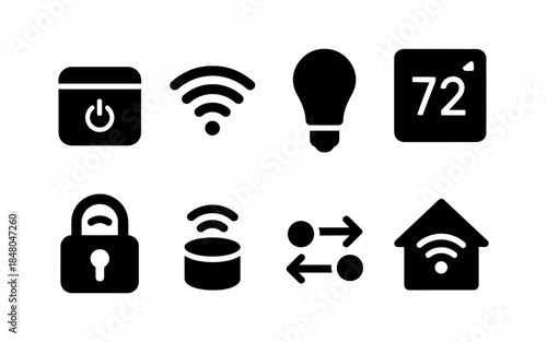 Smart home icons collection for technology and automation concepts