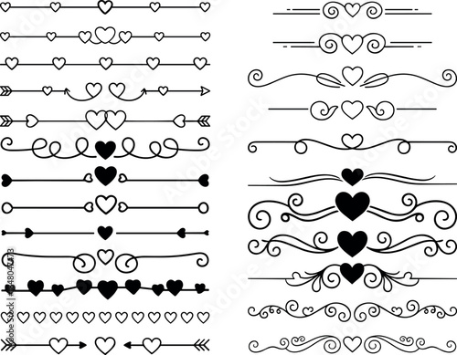 set of calligraphic design elements