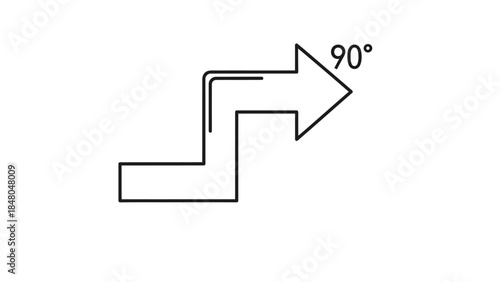 Simplified Diagram Illustrating a Right-Angle Turn in a Mechanical or Circuit Path