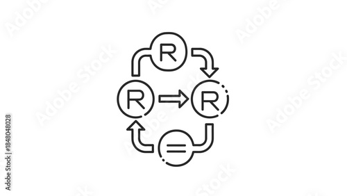 Simplified Diagram of a Circular Recycling Process with Risk Indicators and Feedback Loops