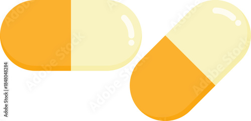 Colorful capsule pills display assorted medical medication