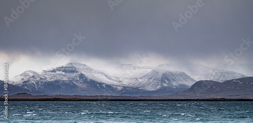 Winter landscape of Icelandic mountains