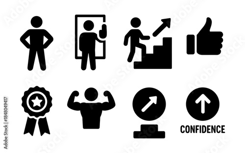 Collection of icons representing success, achievement, and personal growth