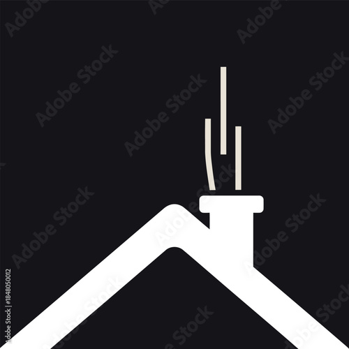 A simple flat vector illustration of a black mug filled with hot chocolate and three white marshmallows, with steam rising.