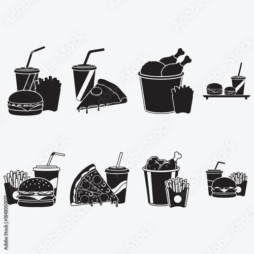 Sandwich cookie silhouette elements