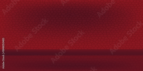 Abstract red pedestal podium 3D design and dark red background.