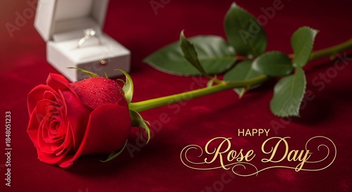 red rose and gift box