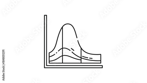 Simplified line graph illustration showcasing data distribution and trend analysis for educational