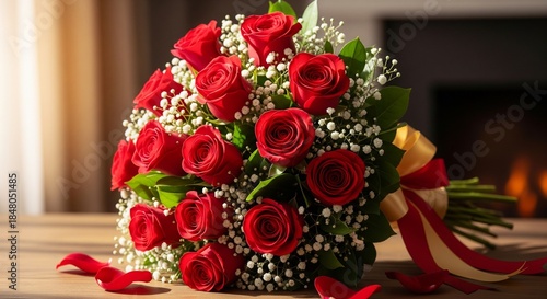 red rose and gift box