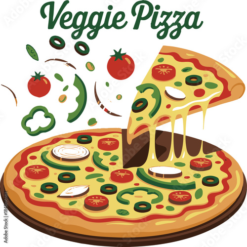pizza vector flat minimalistic asset isolated vector style illustration. Cartoon pizza isolated on a white background.