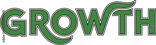 Green Growth Text Logo Design.