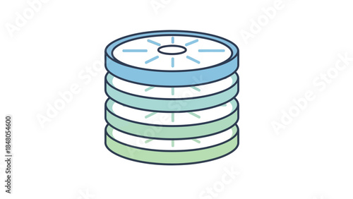 Stacked Clocks Illustration Emphasizing Time and Sequence for Design Use