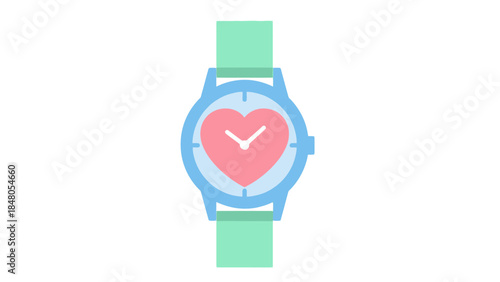 Stylish smartwatch featuring a vibrant pink heart display symbolizing health and love with a sleek