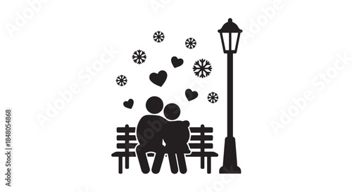 Silhouette of a man and woman vector illustration of a couple