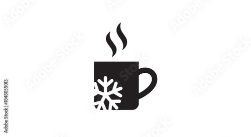 Vector illustration of a hot cup of coffee and tea with steam in a cafe setting