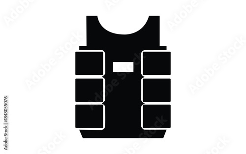 Black tactical vest icon silhouette