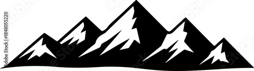 snow mountain silhouette vector illustration