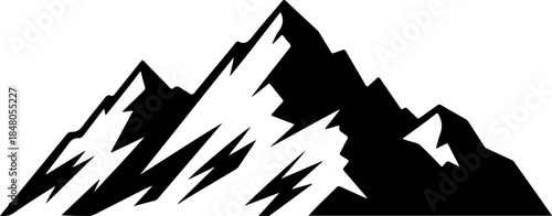 snow mountain silhouette vector illustration