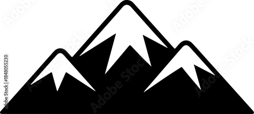 snow mountain silhouette vector illustration