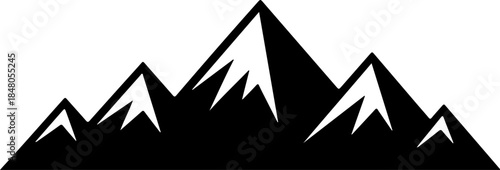 snow mountain silhouette vector illustration
