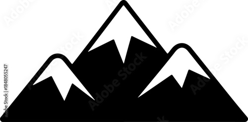 snow mountain silhouette vector illustration