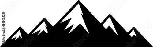snow mountain silhouette vector illustration