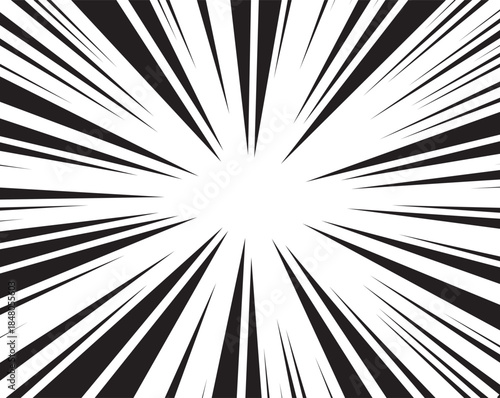 Manga effect line backdrop. Abstract book rays background. Vector illustration. 