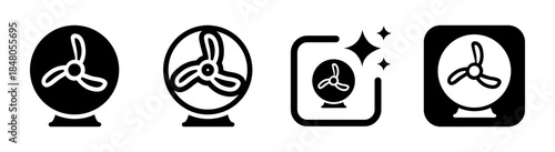 Industrial fan icon with wind and air cooling vector illustration
