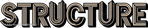 structure text 3d bold gold lettering.