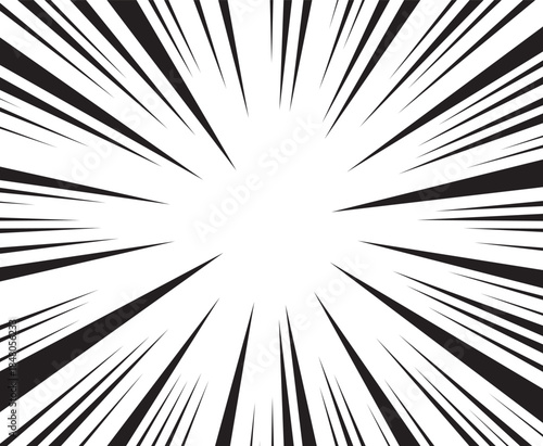 Manga effect line backdrop. Abstract book rays background. Vector illustration. 