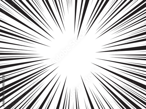 Manga effect line backdrop. Abstract book rays background. Vector illustration. 