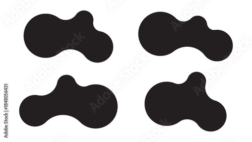 Set of abstract metaball shapes