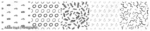 Set of seamless patterns with scribble smears