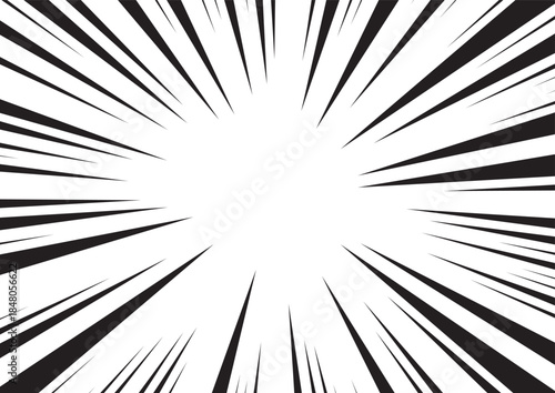 Manga effect line backdrop. Abstract book rays background. Vector illustration. 