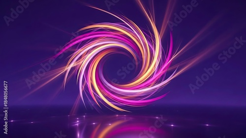 Vibrant Swirling Lights Over Dark Water.